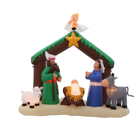 Home Accents Holiday 7 ft. Inflatable Nativity Scene-36707 - The Home Depot