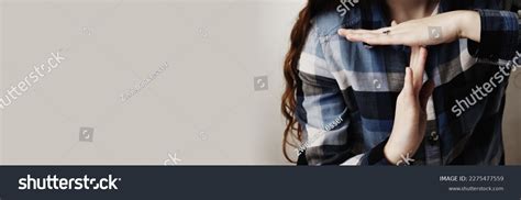 Stop Hand Sign Gesture Body Language Stock Photo 2275477559 | Shutterstock