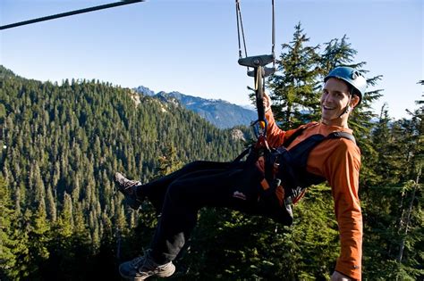 Ready to take off - Ziplining at Grouse Mountain, Vancouver. Grouse Mountain, Ziplining ...