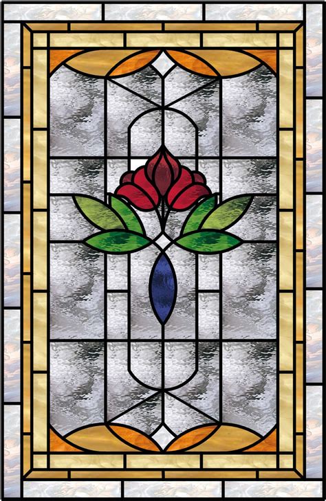 Insulated And Pre-installed In Vinyl Frame! Victorian Rose #2 Style Stained Glass Window