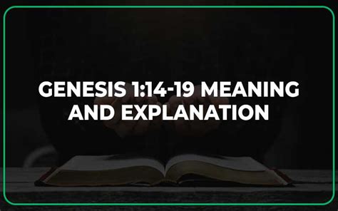 Genesis 1:14-19 Meaning and Explanation - Scripture Savvy