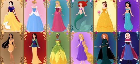 Disney Princess Lineup (made using Azalea's Dress up Dolls) - Disney Princess Fan Art (34329229 ...