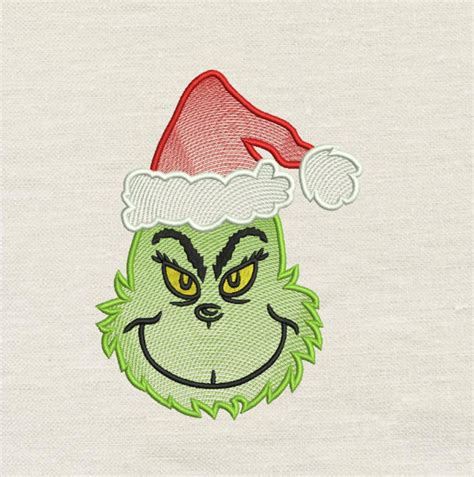 Grinch christmas embroidery Design 3 Sizes 4x4 5x7 | Etsy