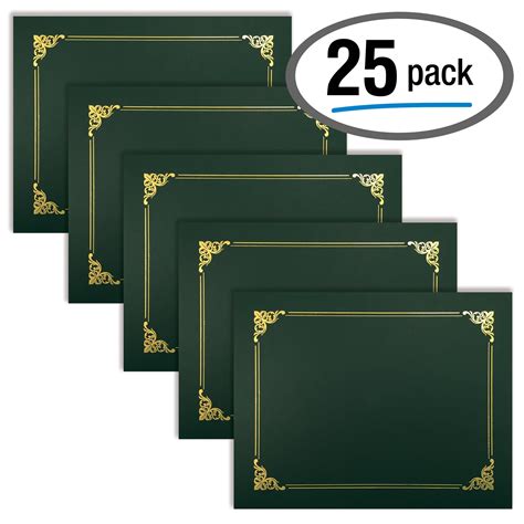 25 Pack Green Certificate Holders, Diploma Holders, Document Covers ...