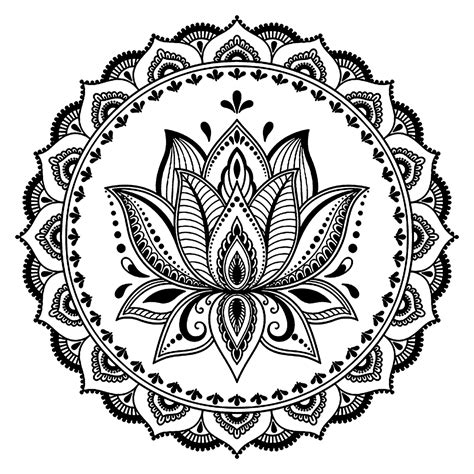 Adult Coloring Page Lotus Mandala