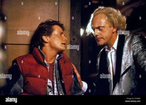 MICHAEL J. FOX, CHRISTOPHER LLOYD, BACK TO THE FUTURE, 1985 Stock Photo ...