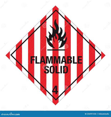 Hazardous HAZMAT Material Label IATA Transportation Subclass 4.1: Flammable Solids Royalty-Free ...