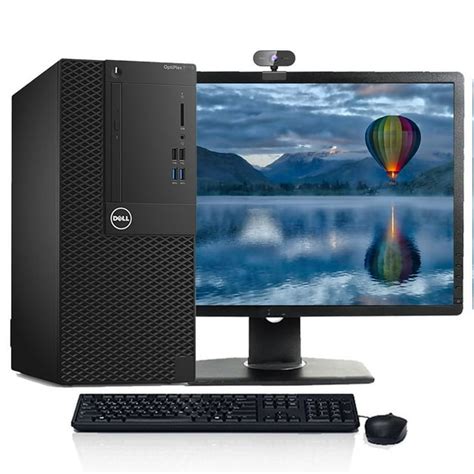 Restored Dell 5050 Desktop Tower Intel Core i5 CPU 8GB RAM 256GB SSD Webcam 22" LCD Windows 10 ...