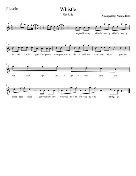 Whistle Sheet music for Piccolo | Download free in PDF or MIDI | Musescore.com