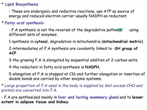 PPT - * Lipid Biosynthesis PowerPoint Presentation, free download - ID:9643490