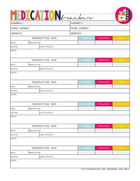 Medication Tracker Planner Printable | Medication tracker, Medication chart, Medication tracker ...