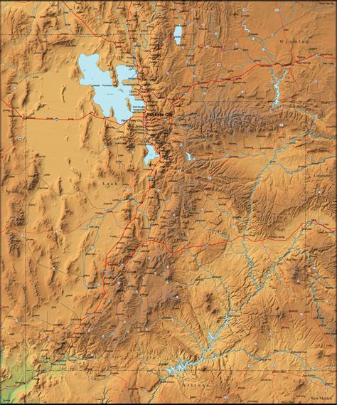 Map of Utah and the Surrounding Region