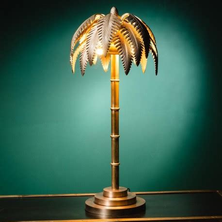 Palm tree solid brass lamp.