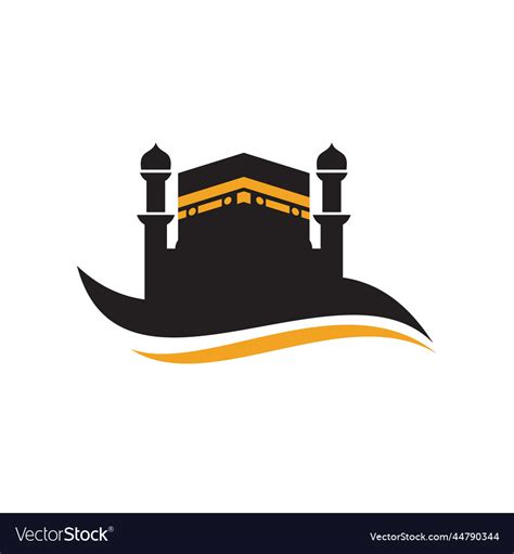 Kabah islamic hajj logo design Royalty Free Vector Image