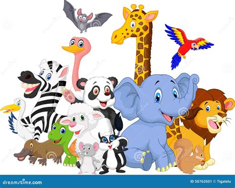 Cartoon Wild Animals Background Stock Vector - Image: 50763501