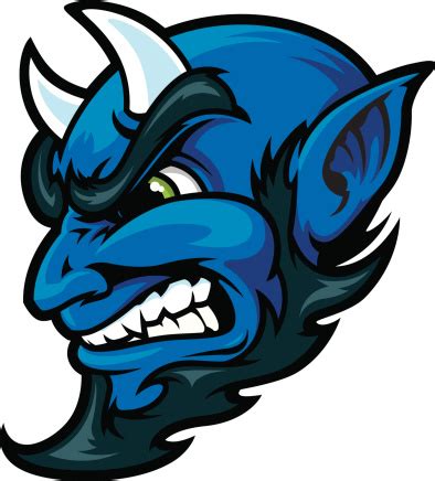 Blue Devil Head Stock Illustration - Download Image Now - Devil, Blue, Mascot - iStock