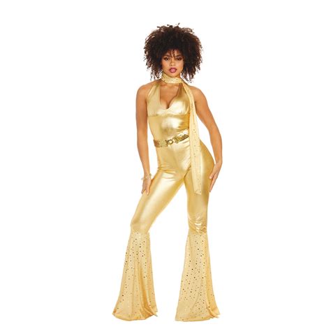 Foxy Gold Disco Jumpsuit Women's Costume – AbracadabraNYC