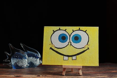 Spongebob Face Painting Aesthetic Acrylic Painting - Etsy