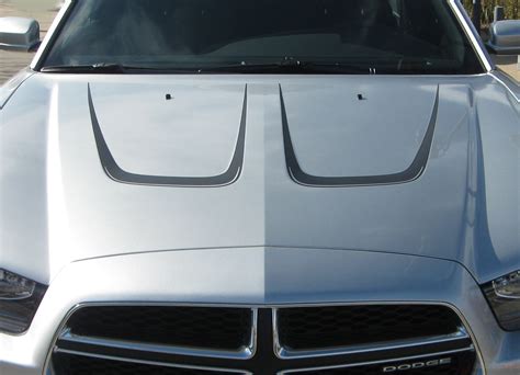 2011-2014 Dodge Charger Hood Stripes Scallop Decals Vinyl Graphic 3M | Auto Motor Stripes Decals ...