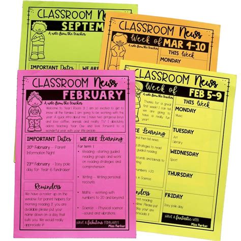 Newsletter - Monthly and Weekly | Top Teacher | Classroom newsletter, Classroom newsletter ...
