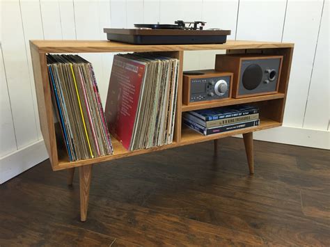 New mid century modern record player console turntable stereo