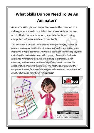 What Skills Do You Need To Be An Animator? | Skills, Need this, Do you need