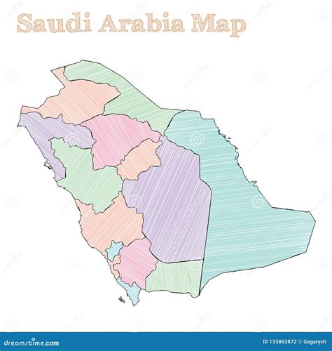 Saudi Arabia Hand-drawn Map. Vector Illustration | CartoonDealer.com ...