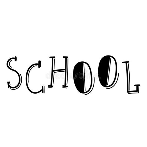 School Lettering Typography Modern Cool Design Style Stock Illustration ...