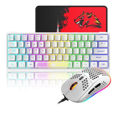 60% Gaming Keyboard and Mouse Combo Samll Mini RGB LED Backlight ...