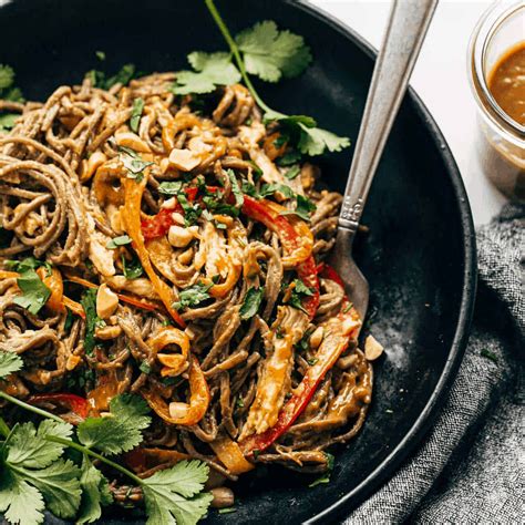 Soba Noodle Salad | Spicy Peanut Chicken Soba Salad Pinch of Yum