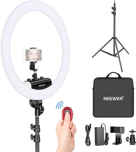 Neewer Ring Light Kit [Upgraded Version-1.8cm Ultra Slim] - 18 inches ...