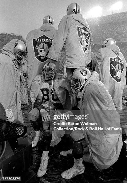 Oakland Raiders players during a match against the Denver Broncos at ...