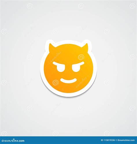 Devil Emoji Sticker stock illustration. Illustration of satan - 115819336