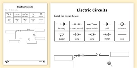 FREE! - Electric Circuits Worksheet (Hecho por educadores)