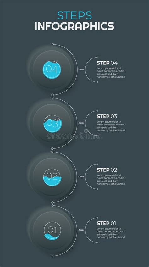 Vector Trendy Step by Step Infographics Design. Linear and Neomorphism Stock Vector ...