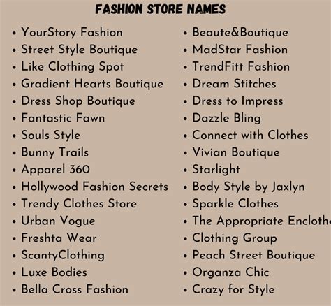 Fashion Store Names: 700 Stylish Names for Shops (2023)