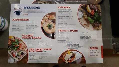 Menu at The Great Greek Mediterranean Grill - Port St. Lucie, FL restaurant, Port St. Lucie