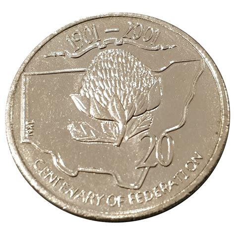 Australia 2001 Federation Centenary NSW 20c Cents Uncirculated Coin Loose - RAM