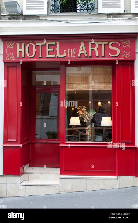 a view of a typical little hotel in Montmartre Stock Photo - Alamy