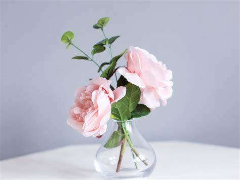 Blush pink roses and eucalyptus in our mini bud vase. Perfect! #deluxebl… | Wedding bouquet fake ...