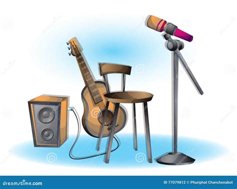 Cartoon Vector Illustration Interior Music Room with Separated Layers Stock Vector ...