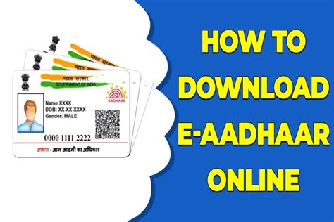 E-Aadhar Download, Download by Name and Date of Birth, By Aadhar No.