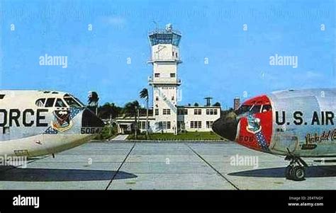 McCoy AFB Postcard - B-52 Stratofortresses and Control Tower Stock ...