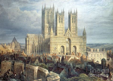 Lincoln Cathedral from the North West Painting by Frederick Mackenzie ...