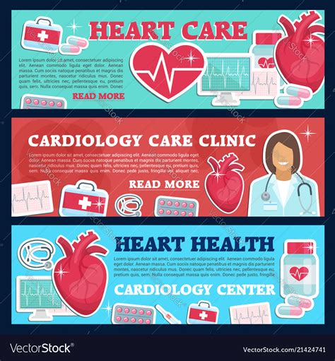 Cardiology medicine banner for heart health clinic