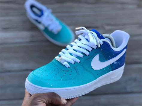 Ocean Blue Air force 1 custom sneakers /AF1 Personalized - weeklybangalee.com