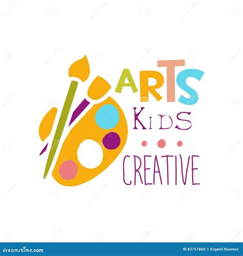 Creative Art Class Flat Vector Logotype. Talented Kids Studio Logo ...