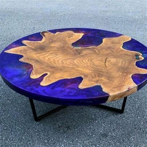 30inch Round Teak Wood Epoxy Resin Coffee Table at Rs 2900 | कॉफी की गोल मेज in Indore | ID ...