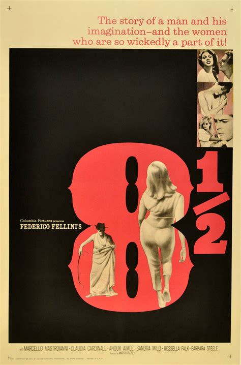 Unknown - Original Vintage Movie Poster For Federico Fellini's Award Winning Film, 8 1/2 at ...