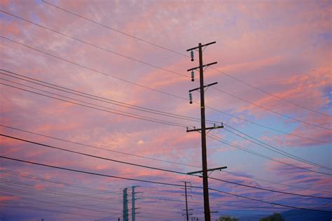 Electric Power Lines At Sunset Free Stock Photo - Public Domain Pictures
